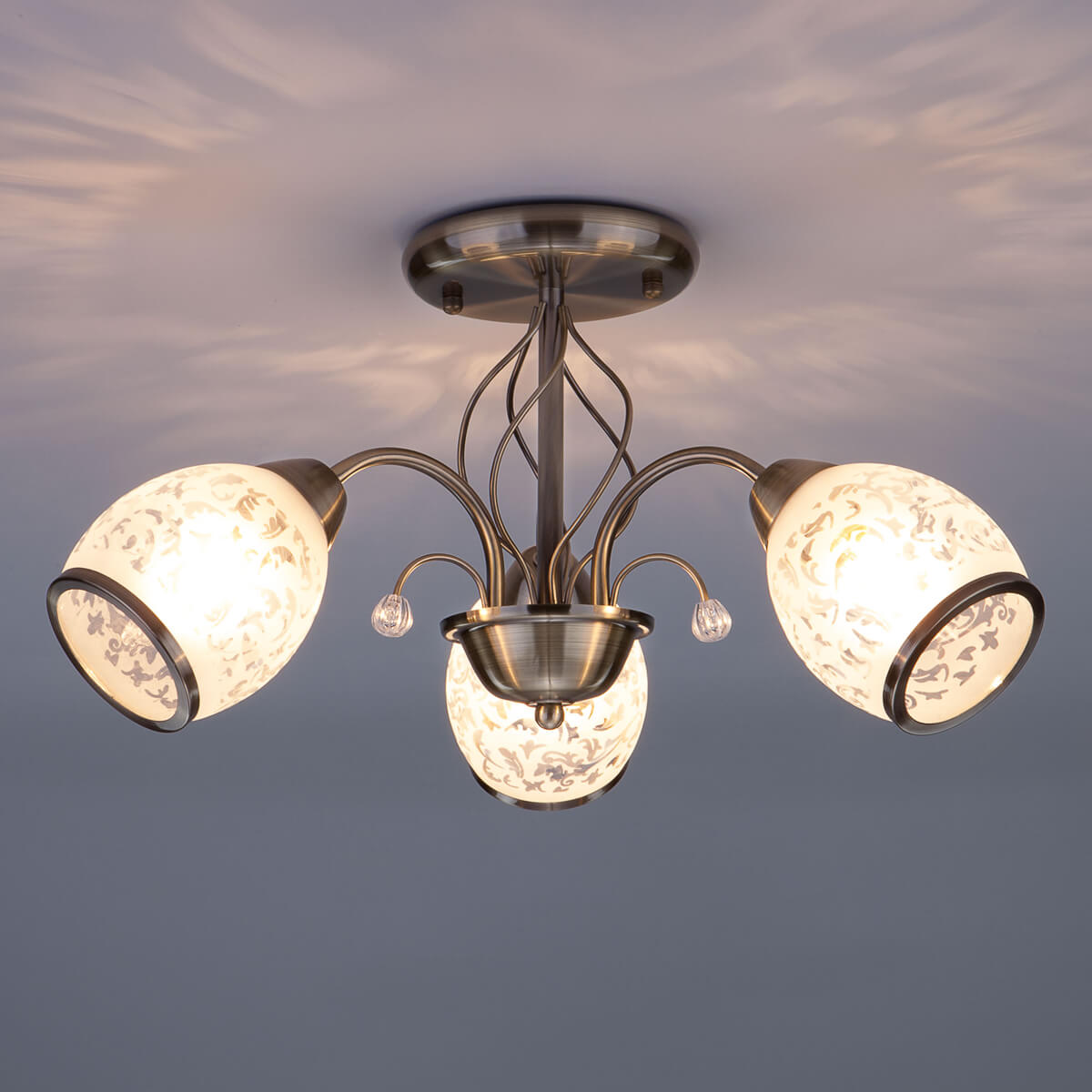 потолочная люстра eurosvet 30026/3 античная бронза