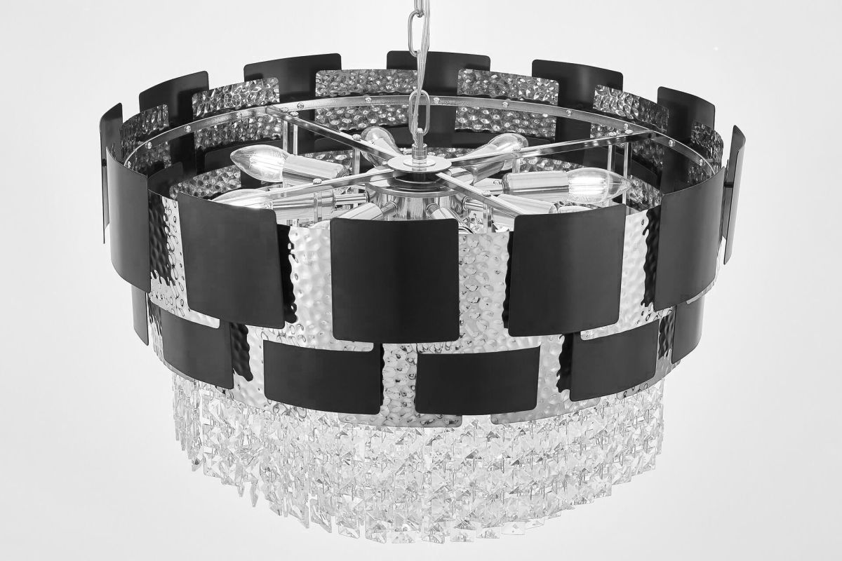 подвесная люстра lumina deco ldp 7045-600 bk+chr
