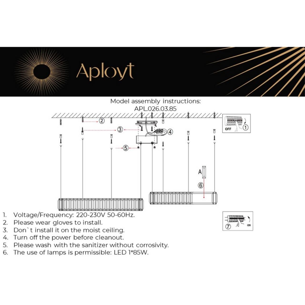 подвесная светодиодная люстра aployt nicoletta apl.026.03.85