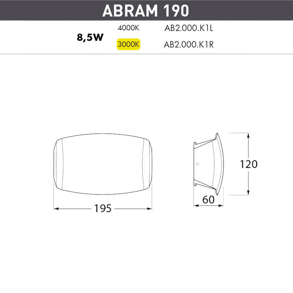 уличный настенный светодиодный светильник fumagalli abram ab2.000.000.lxk1l