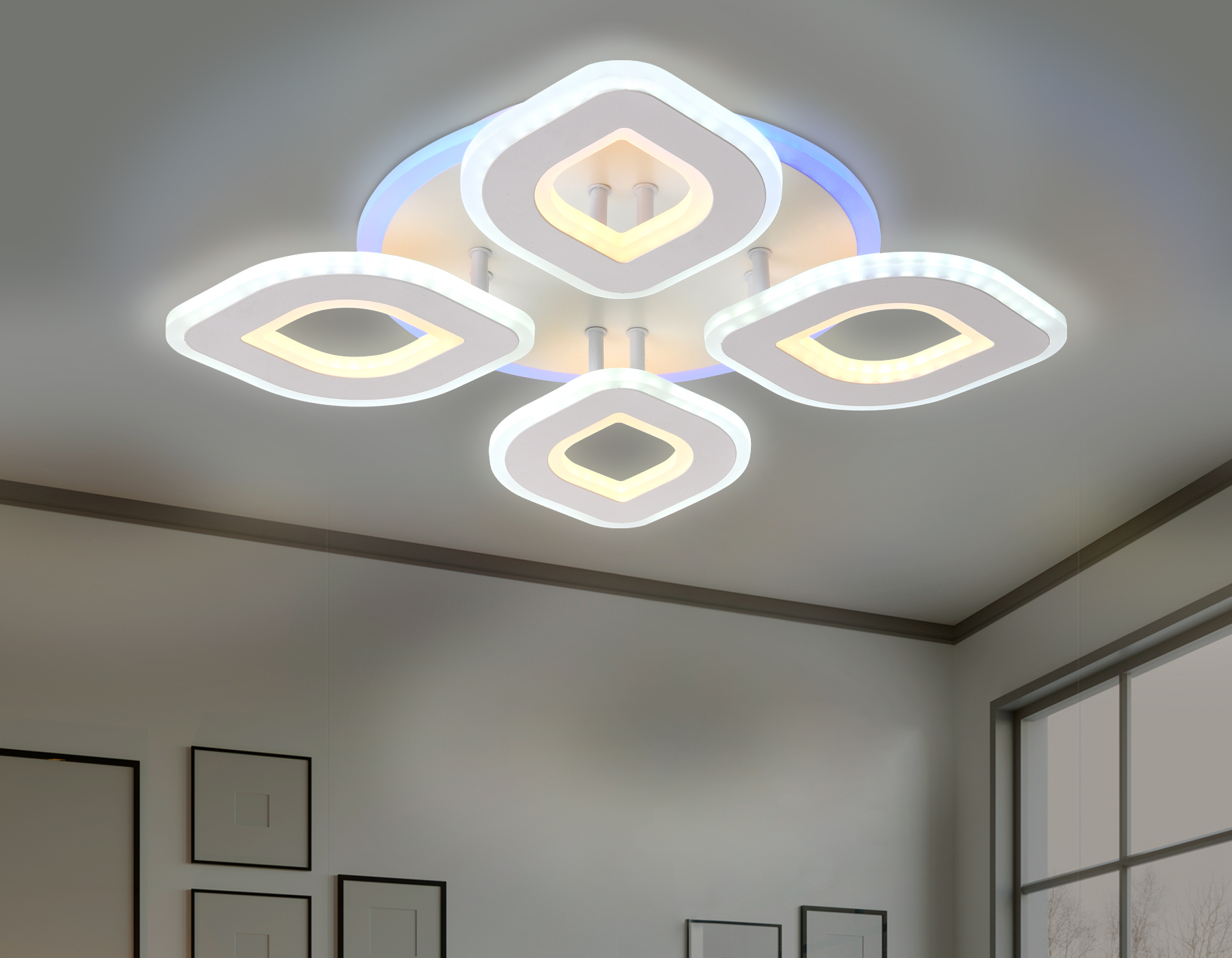 потолочный светодиодный светильник ambrella light acrylica fa8841