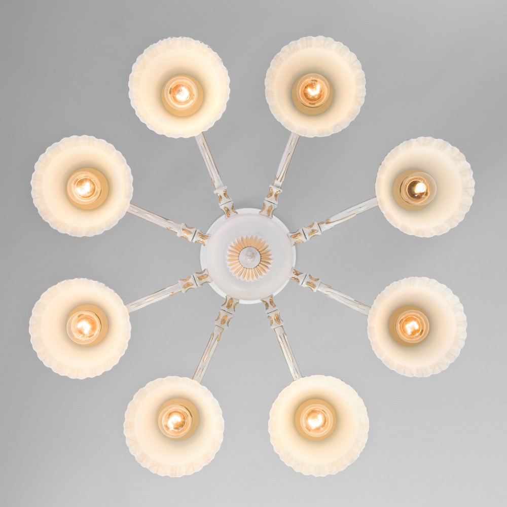 люстра на штанге eurosvet 60107/8 белый с золотом