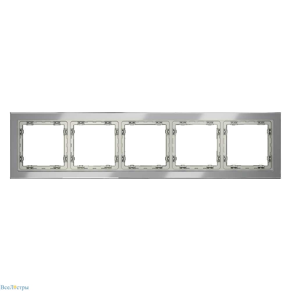рамка стеклянная voltum s70 на 5 постов, (сталь, стекло) vls110505