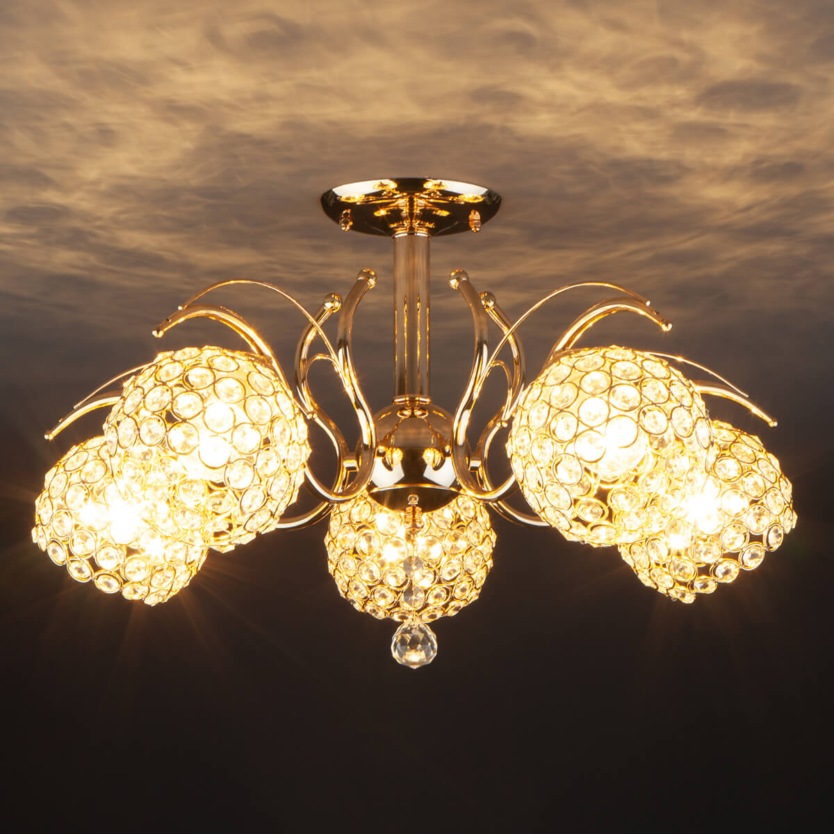 потолочная люстра eurosvet 7777/5 золото