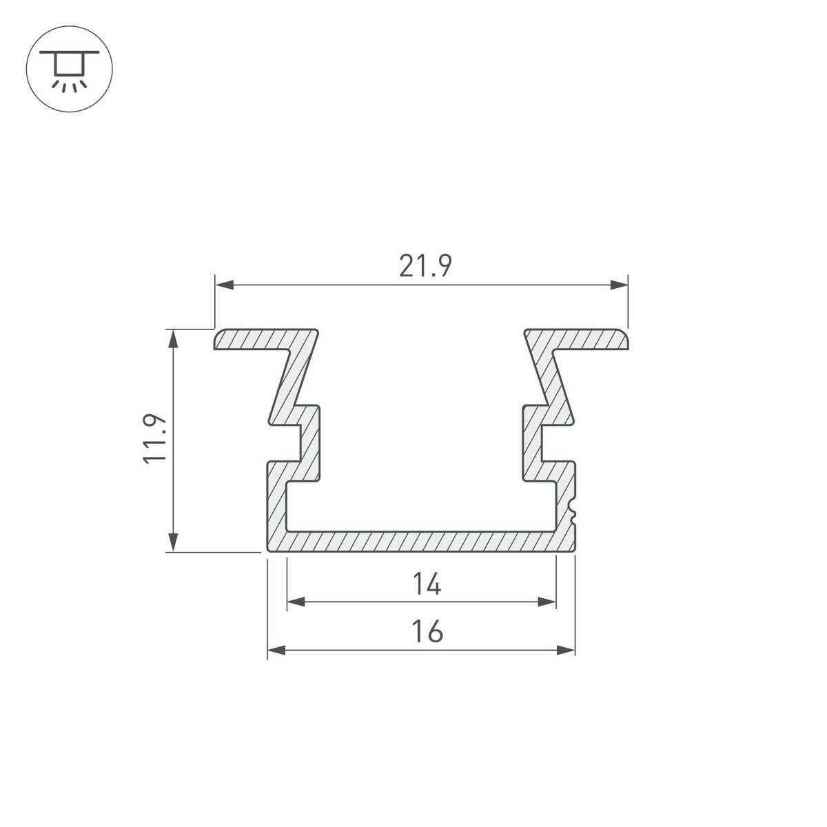 профиль arlight pds-fs-3000 anod 040733