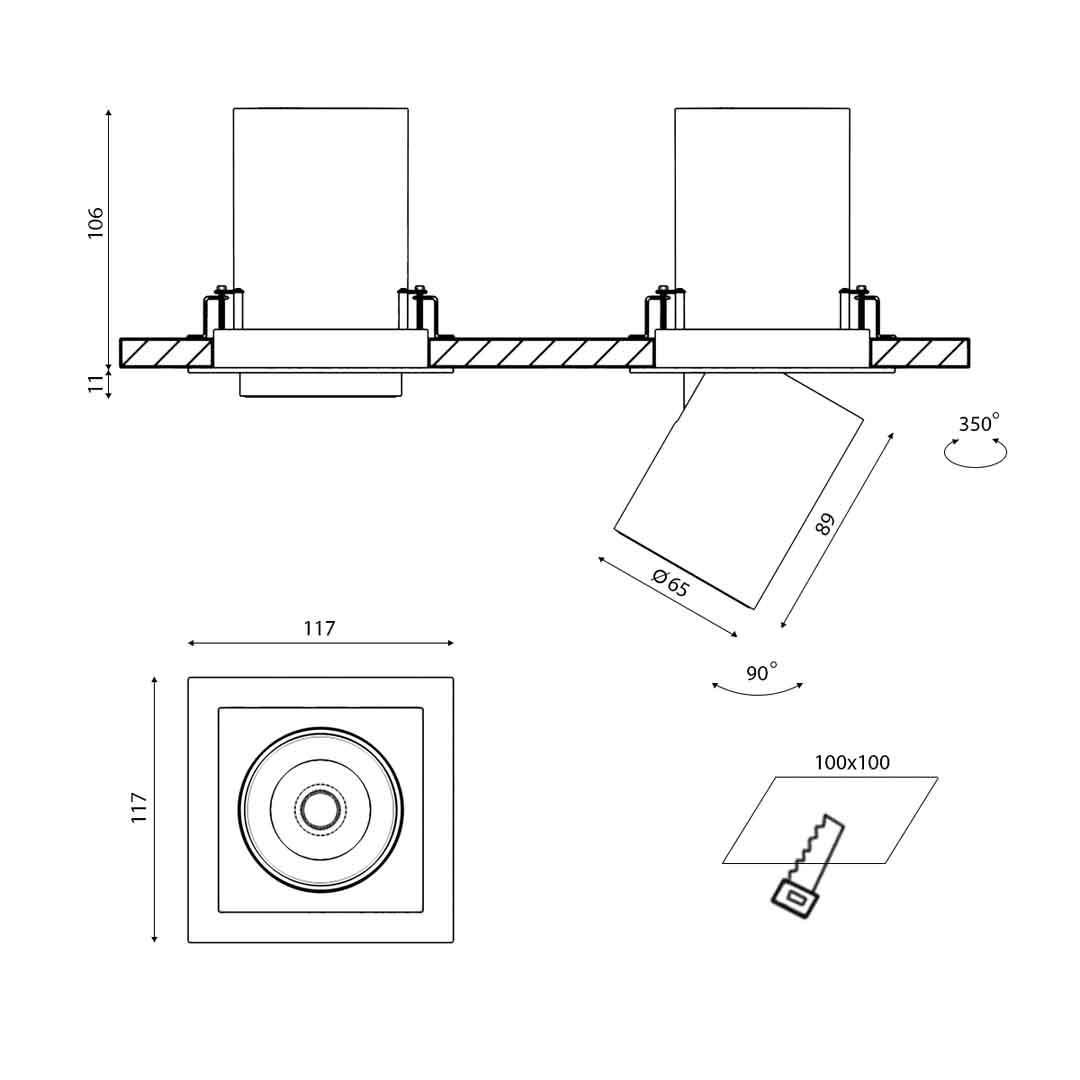 спот designled spl-sq1-12-nw 005295
