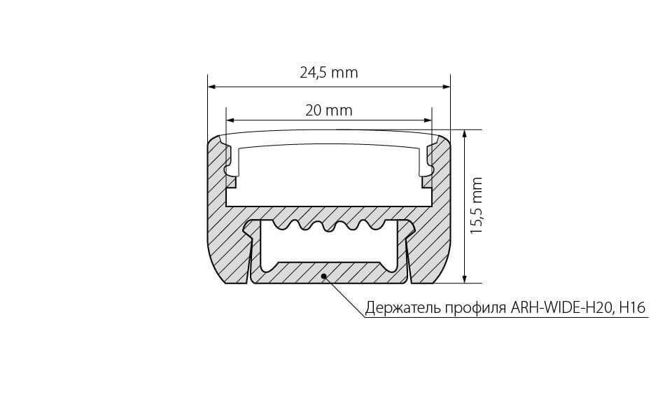 профиль arlight arh-wide-h16-2000 anod 018816