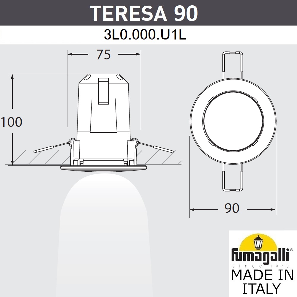 уличный встраиваемый светильник fumagalli teresa 3l0.000.000.ayu1l