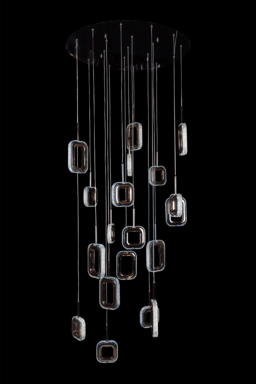 подвесная люстра theona le7701/19 black chrome