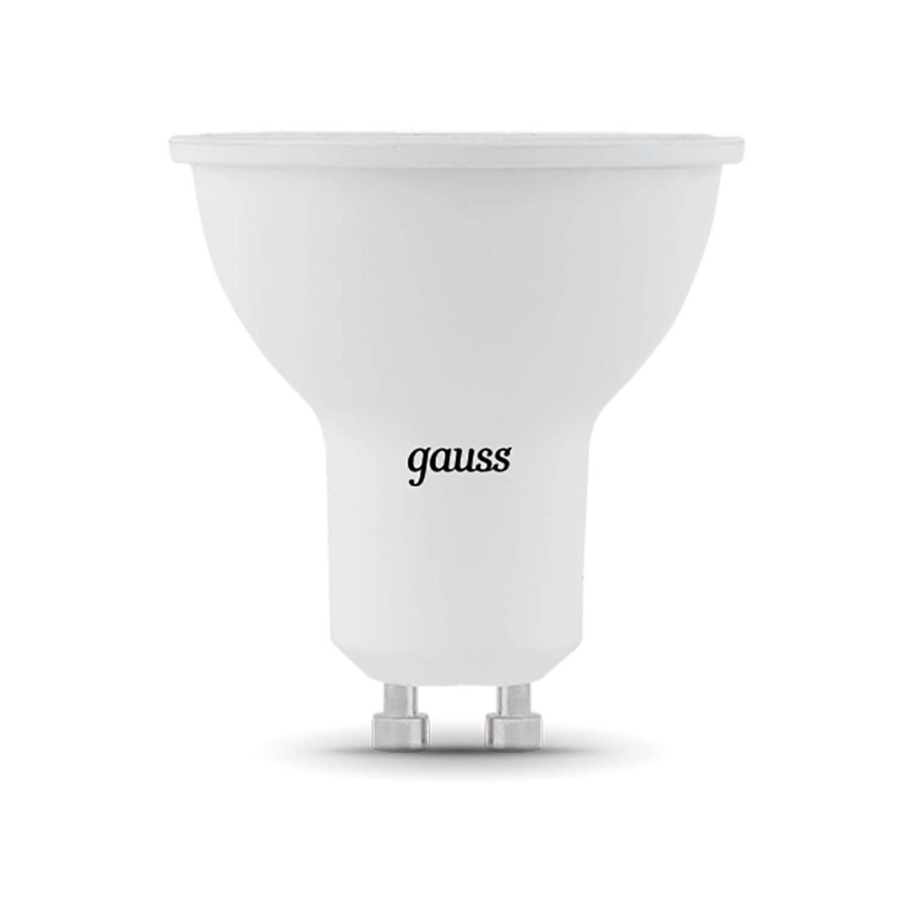 лампа светодиодная gauss gu10 5w 3000k матовая 101506105