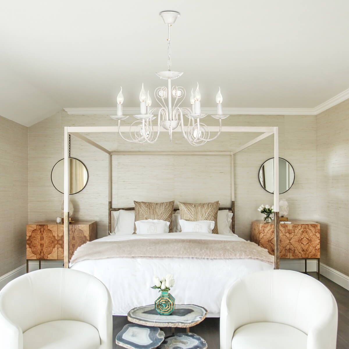 подвесная люстра eurosvet 60018/6 белый с золотом