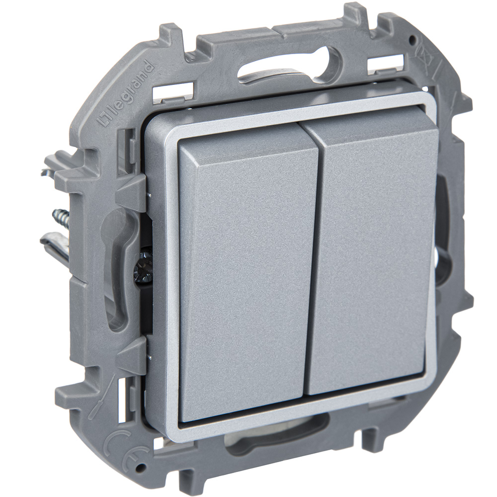 переключатель двухклавишный legrand inspiria 673657