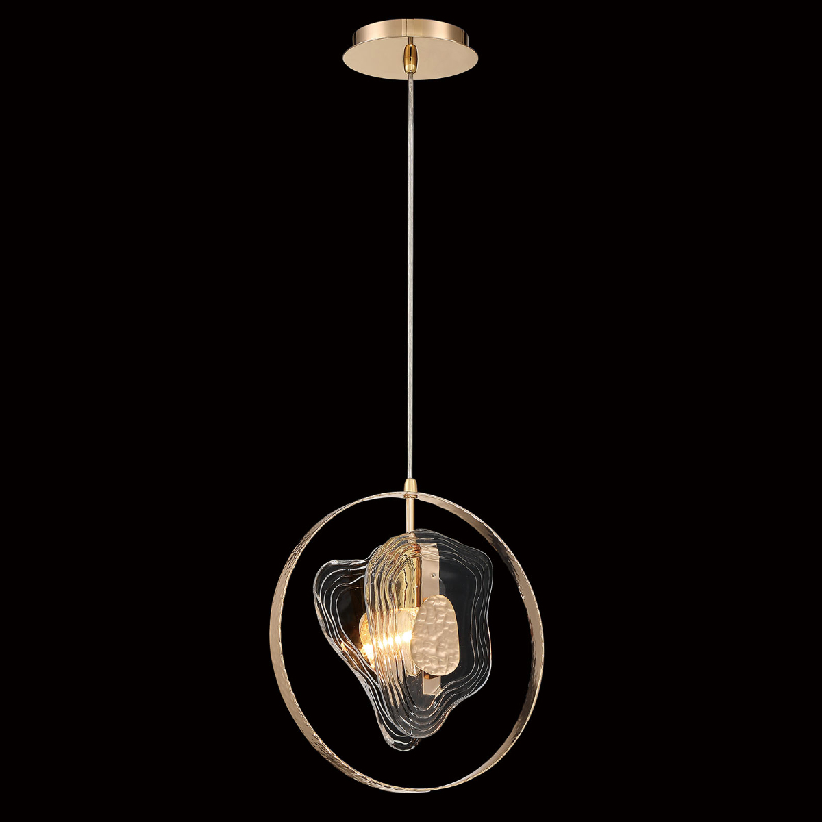 подвесной светильник delight collection cowley p60669-1 gold/clear
