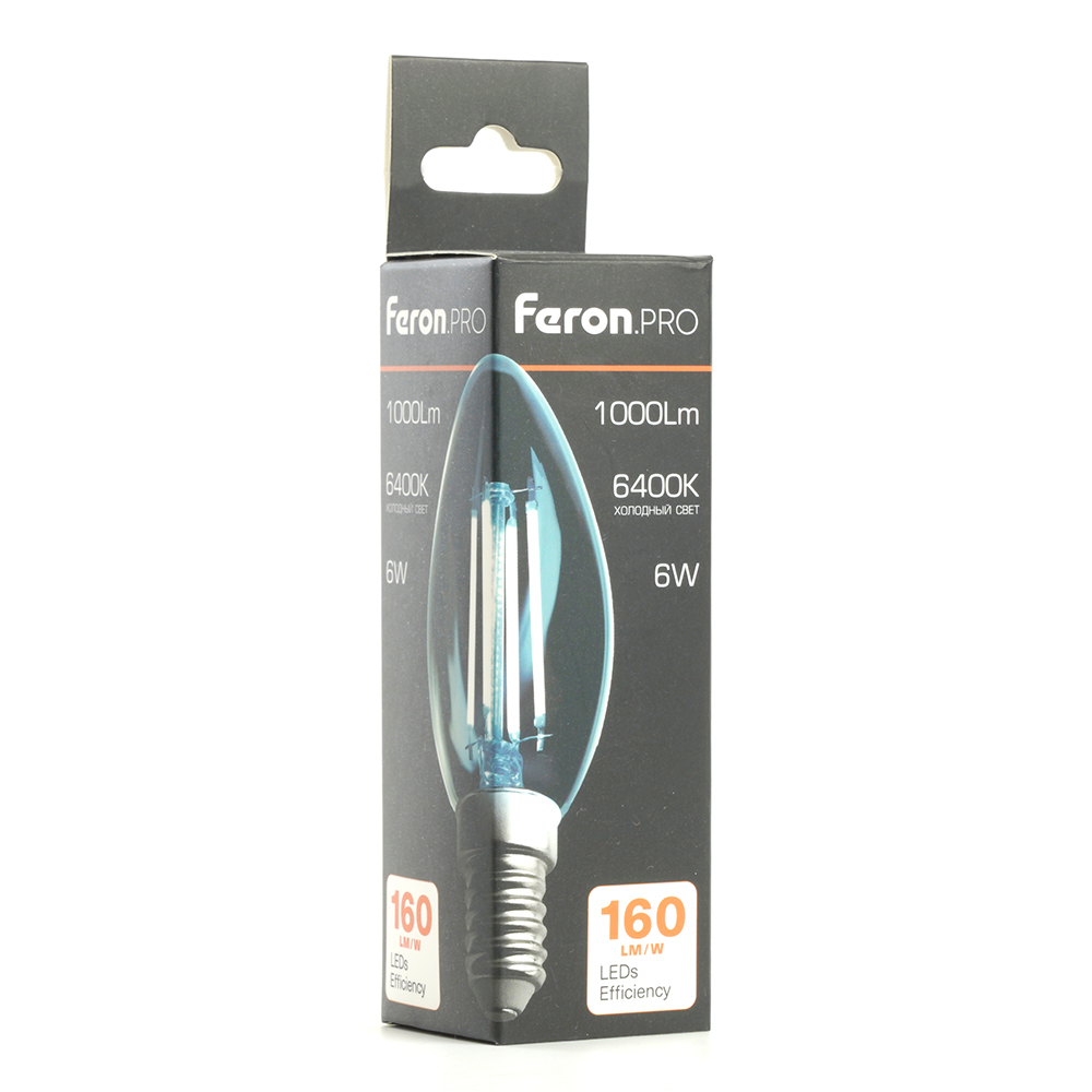 светодиодная лампа feron lb-1206 e14 6w 6400k 51246