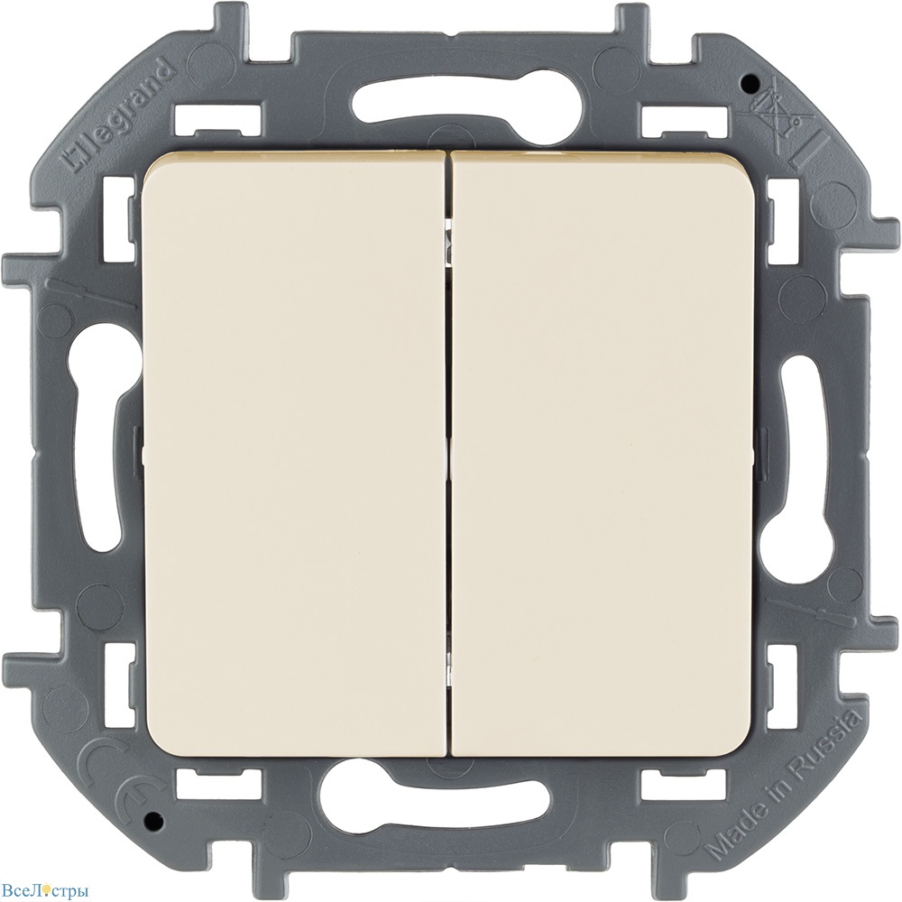 выключатель двухклавишный legrand inspiria 673621