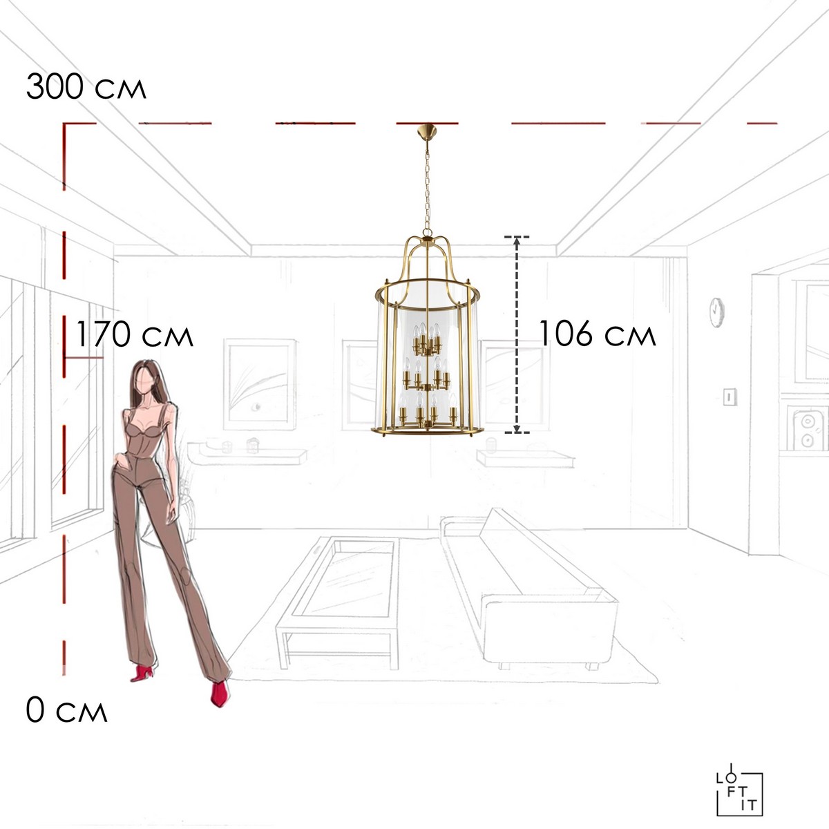 подвесной светильник loft it lighthouse 10456/12 ab