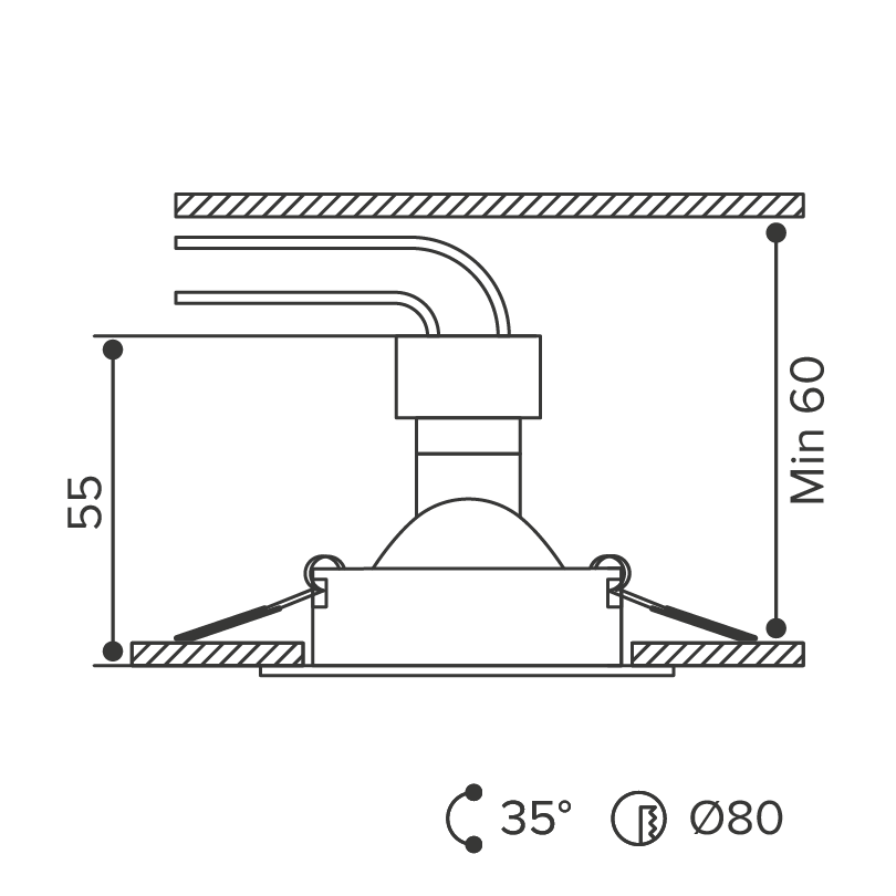 встраиваемый светильник wolta alto wdl-gu5.3/01w-r