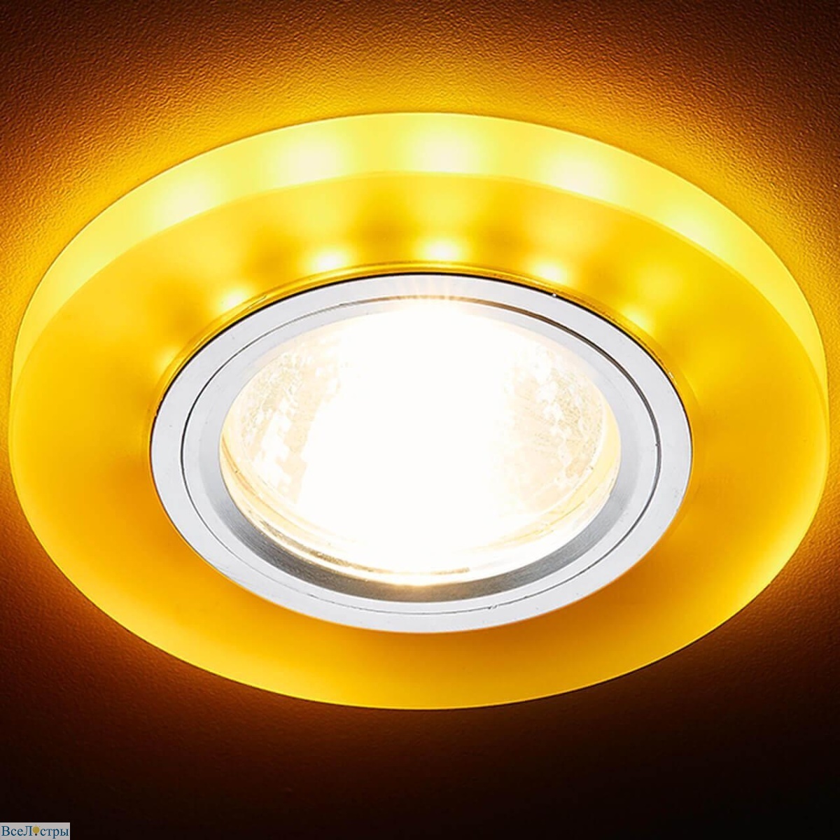встраиваемый светодиодный светильник ambrella light led s214 wh/ch/yl