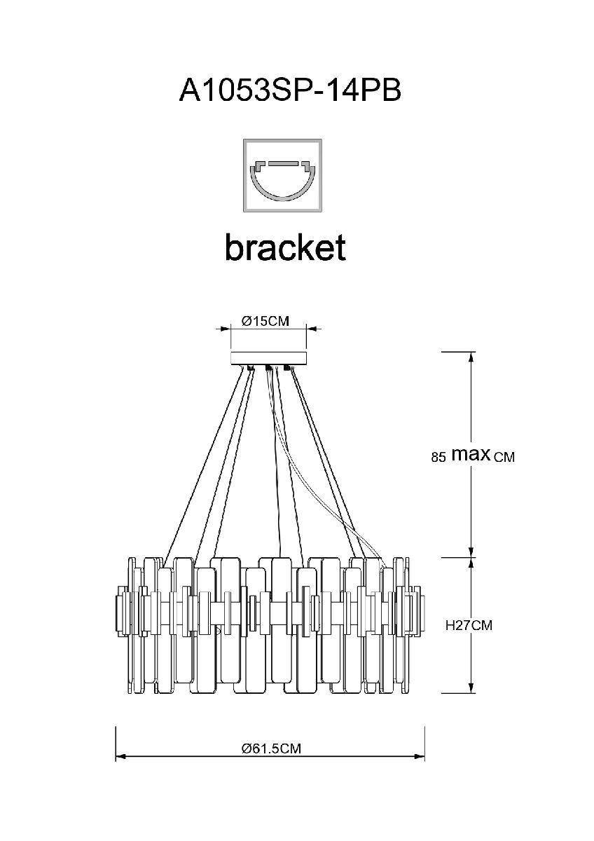 подвесная люстра arte lamp alya a1053sp-14pb