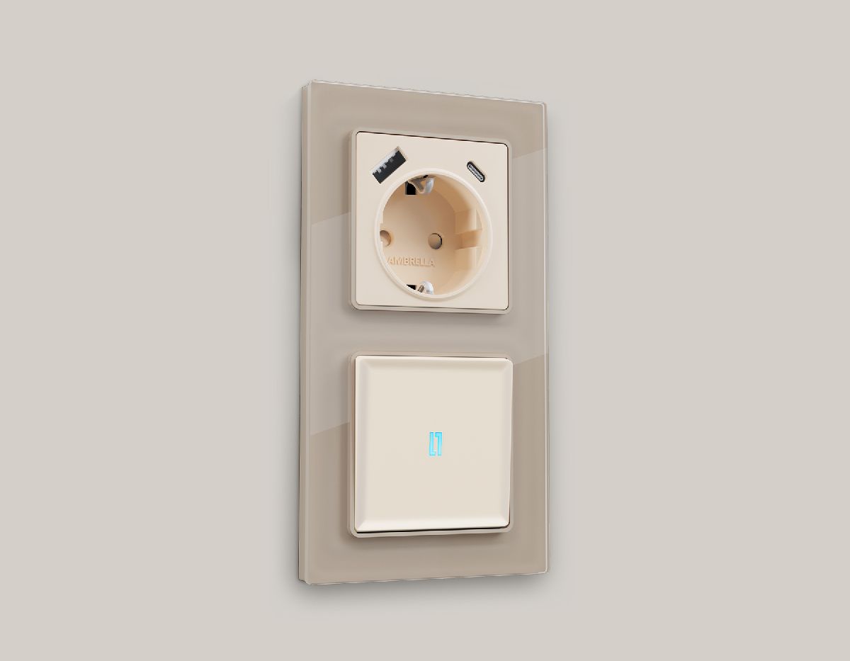 комплект механизма 1-кл выключателя с подсветкой ambrella volt alfa ma322020