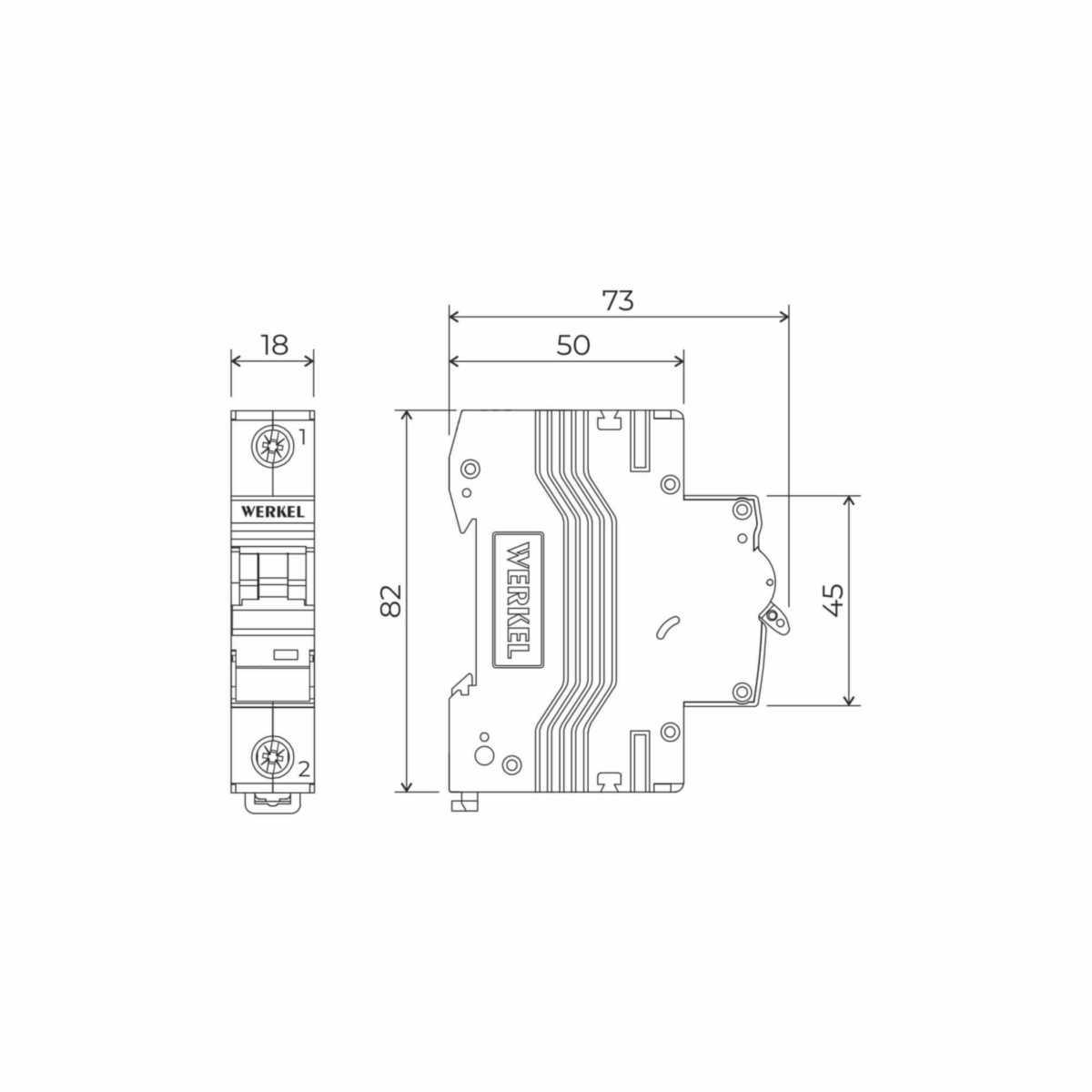автоматический выключатель werkel 1p 25а c 4,5ка w901p254 4690389192593