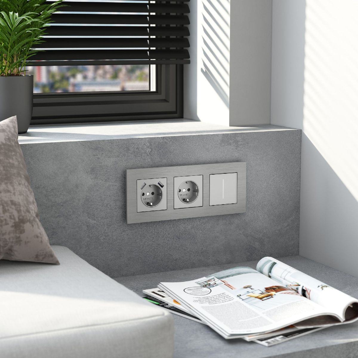 рамка на 3 поста werkel alumax 4690389204067 w0033506 a066326