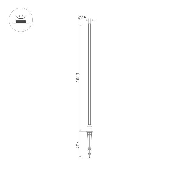 ландшафтный светодиодный светильник arlight kt-champagne-l1000-3w warm3000 034167