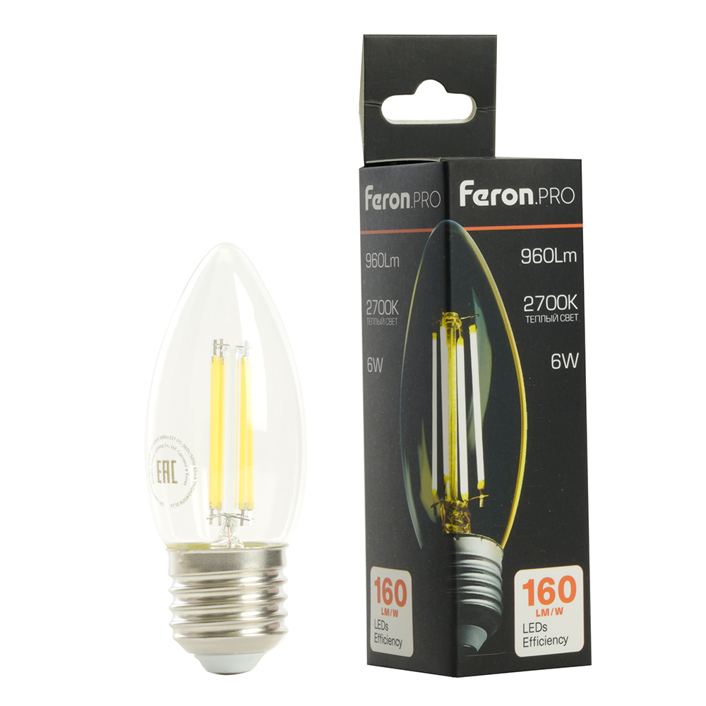 светодиодная лампа feron lb-1206 e27 6w 2700k 51238