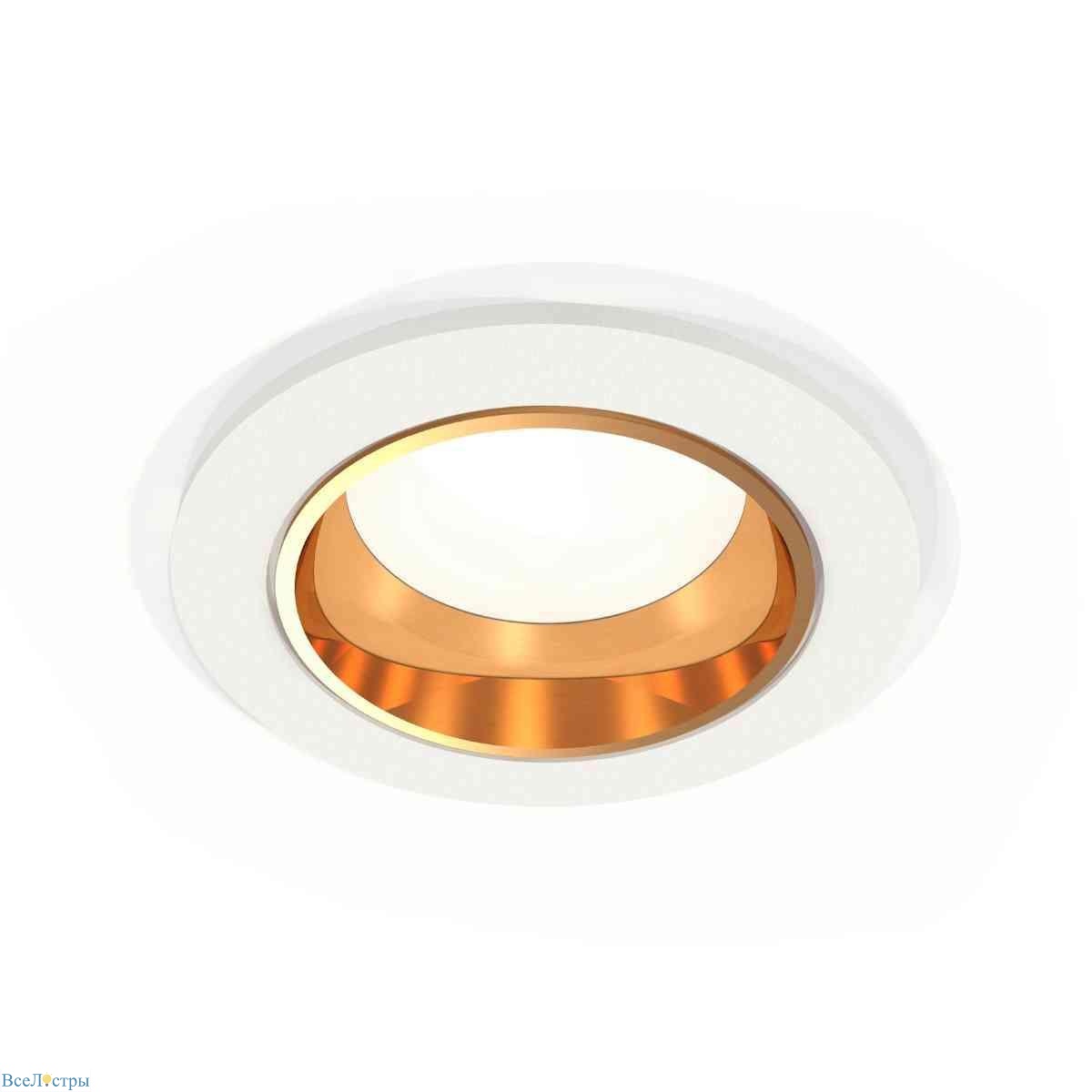 комплект встраиваемого светильника ambrella light techno spot xc6512004 swh/pyg белый песок/золото желтое полированное (c6512, n6113)
