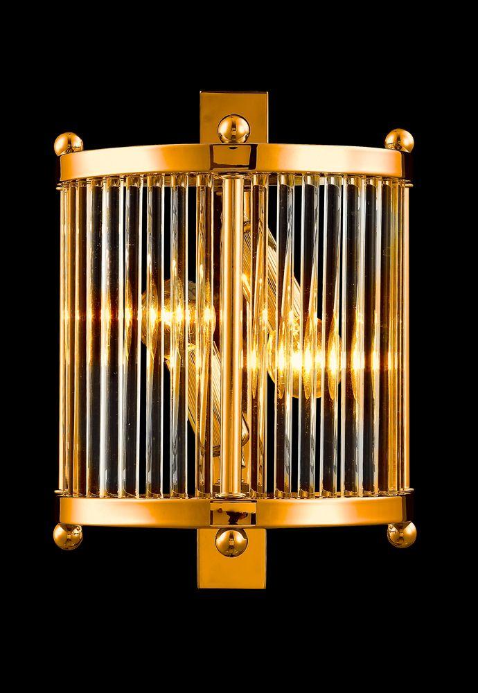 настенный светильник crystal lux tadeo ap2 gold/transparente