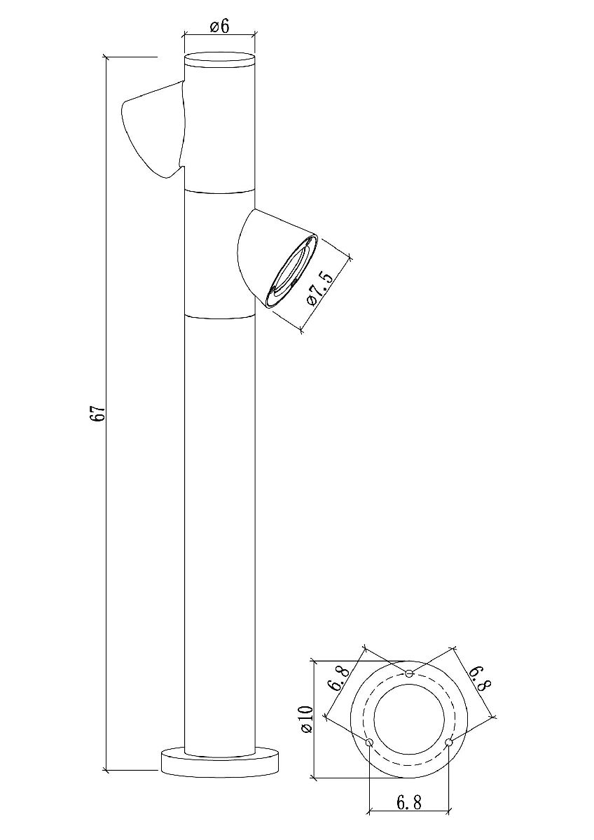 ландшафтный светильник arte lamp brooklyn a2063pa-2bk