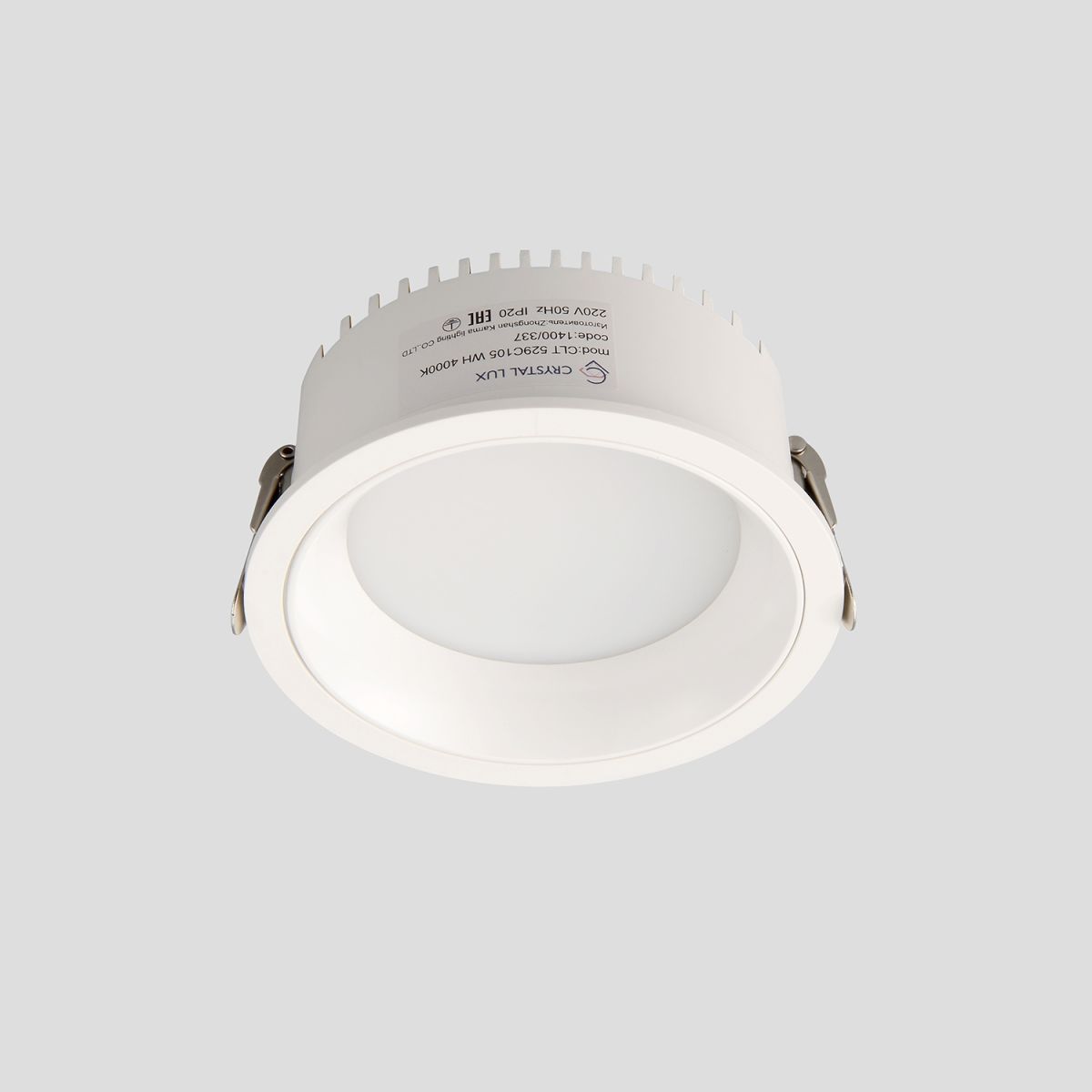 встраиваемый светильник crystal lux clt 529c105 wh 4000k