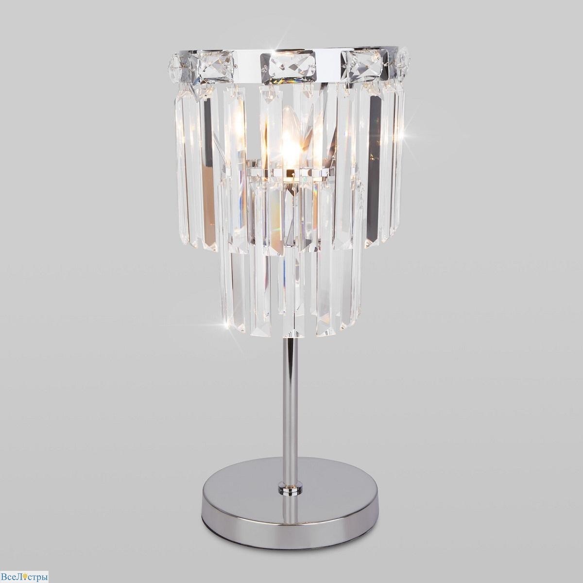 настольная лампа eurosvet elegante 01136/1 хром/прозрачный хрусталь strotskis