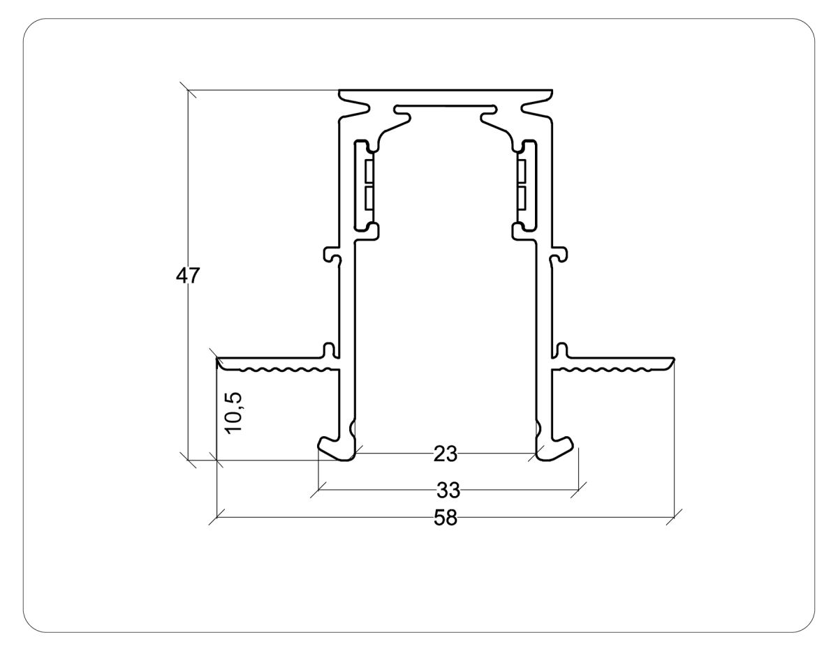 шинопровод встраиваемый под гкл 9,5мм ambrella light magnetic standard gl3331-9.5