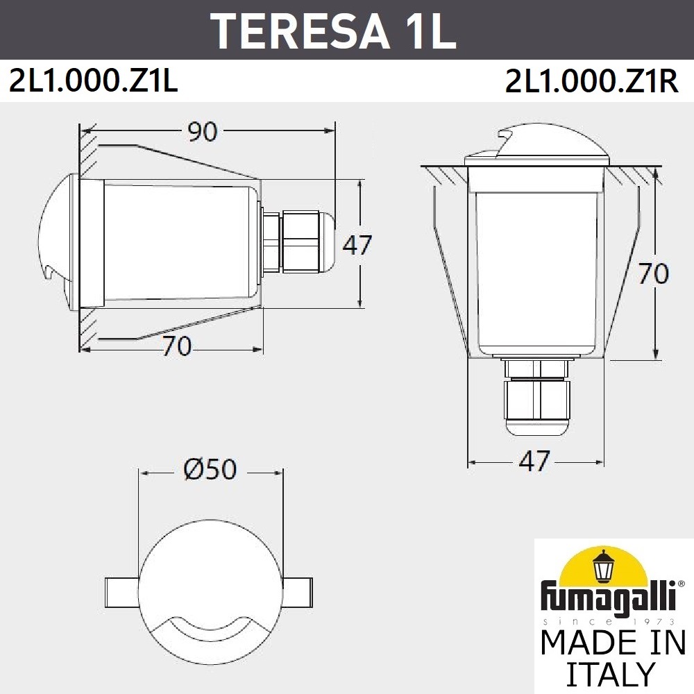 уличный встраиваемый светильник fumagalli teresa 2l1.000.000.axz1l