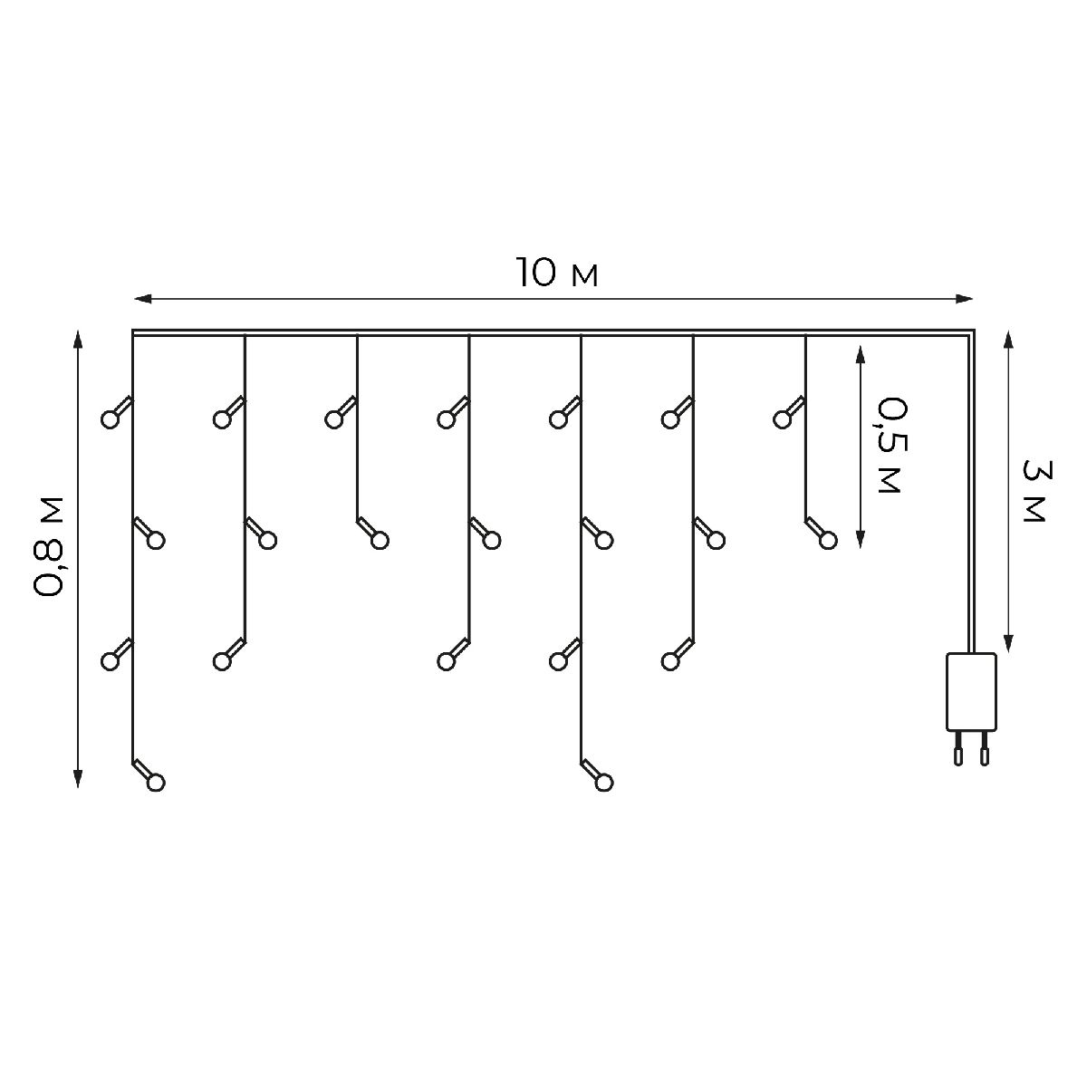 гирлянда бахрома uniel sky uld-b10008-480/ttk white ip44 ul-00012069