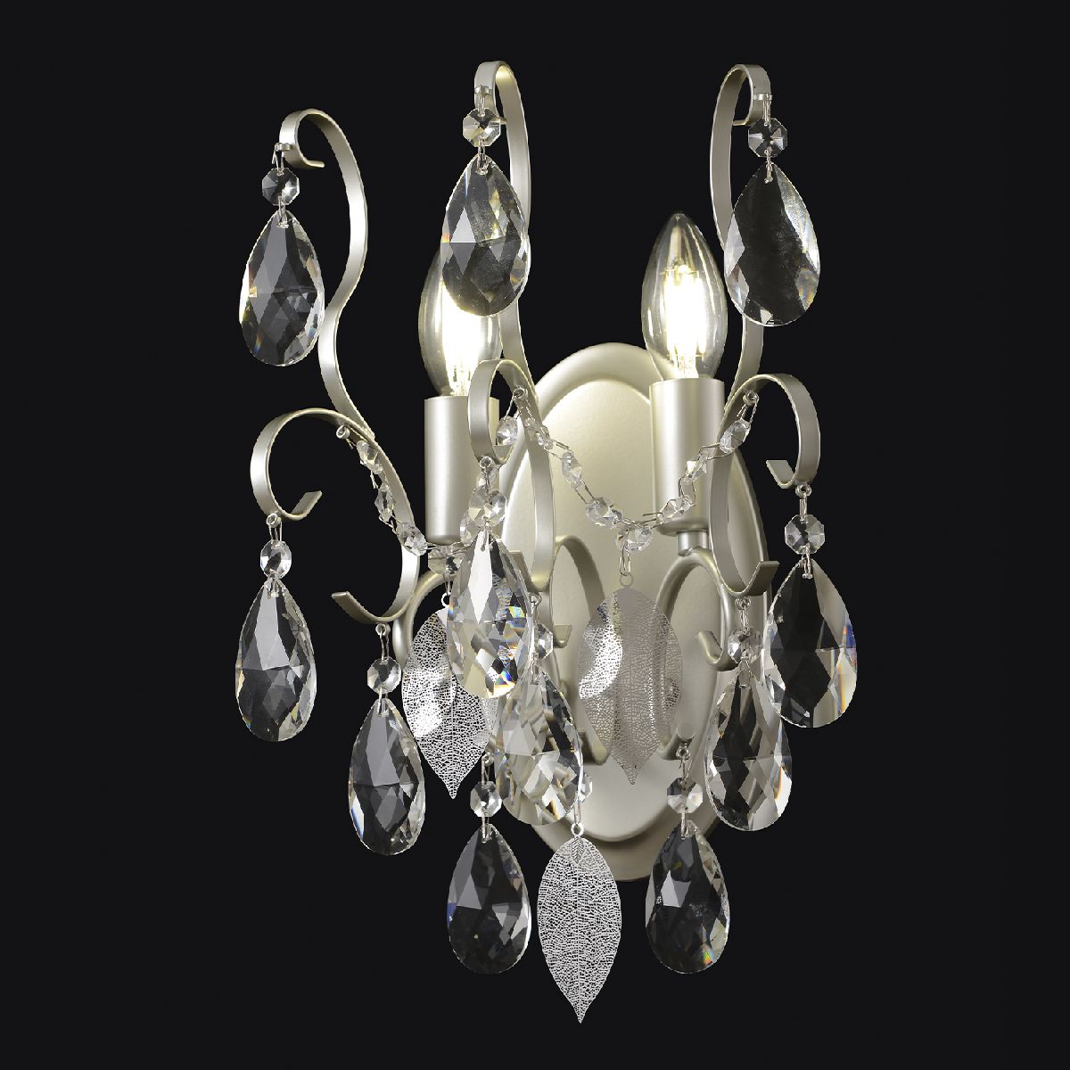 бра crystal lux esmiralda ap2 silver