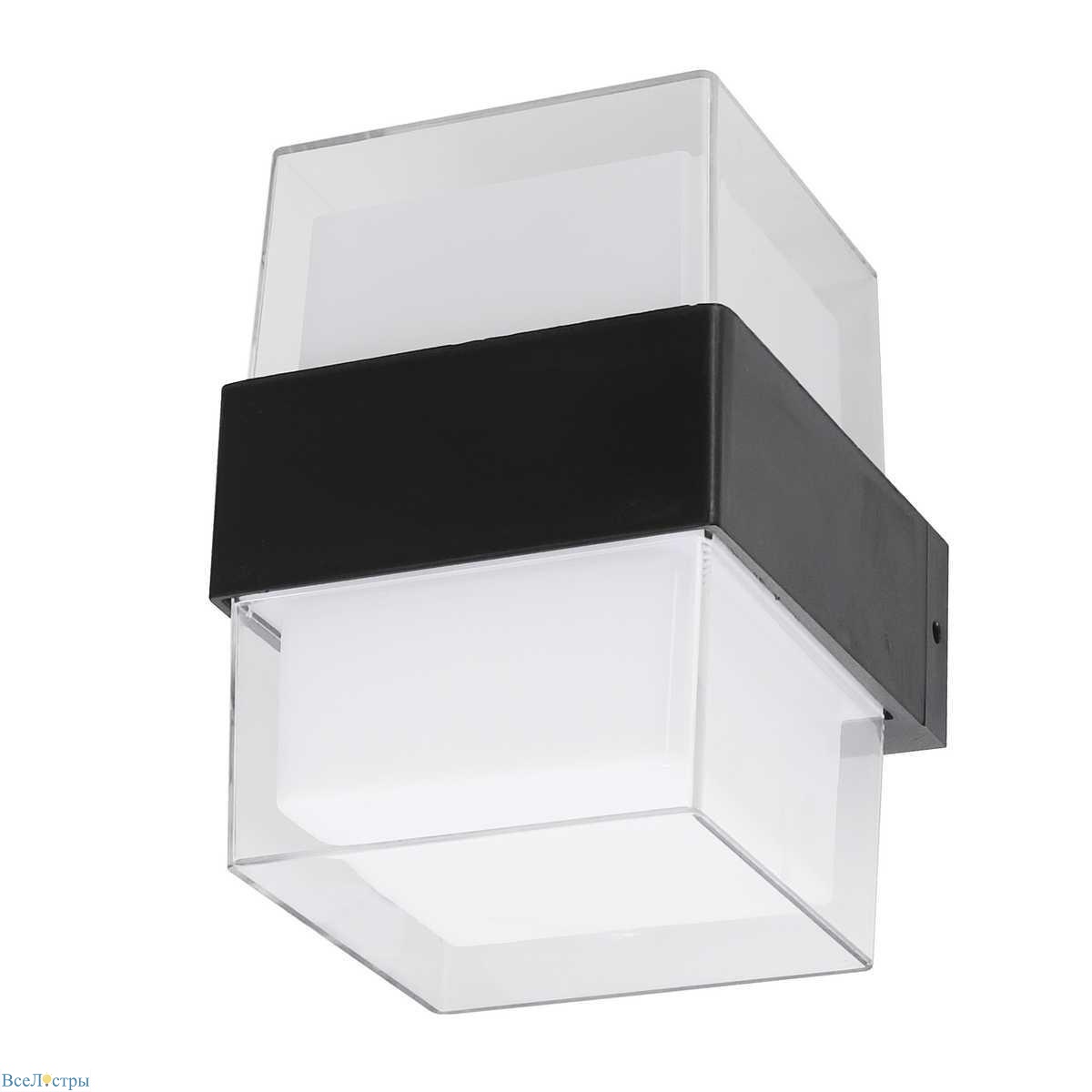уличный настенный светодиодный светильник uniel ulu-p26b-2x5w/4000k ip65 black ul-00010518