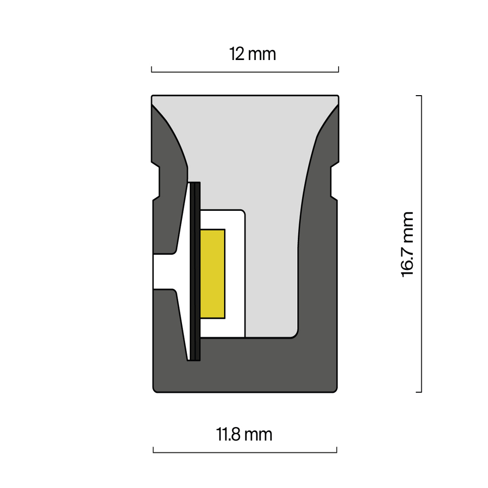 гибкий неон maytoni 24в 12вт/м 3000k+rgb 5м ip67 432003