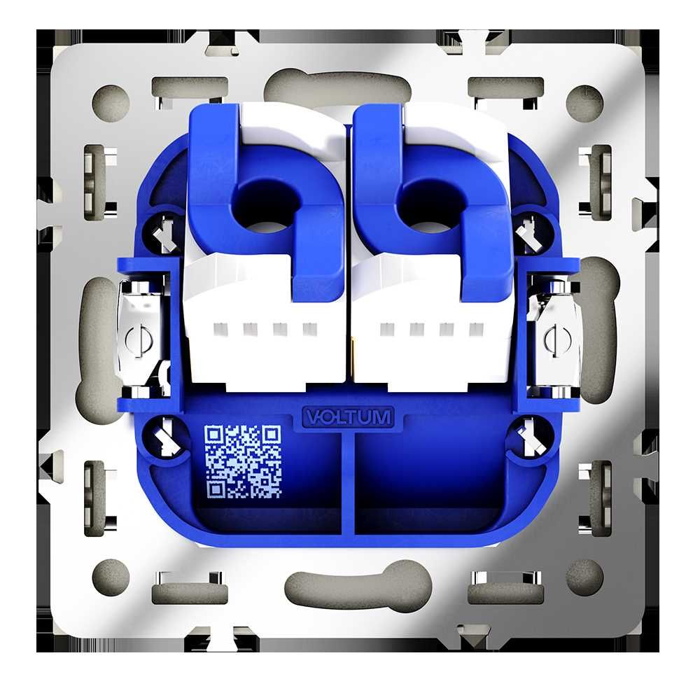 розетка компьютерная встраиваемая voltum s70 двойная rj45+rj45 кат.6, (шелк) vls060204