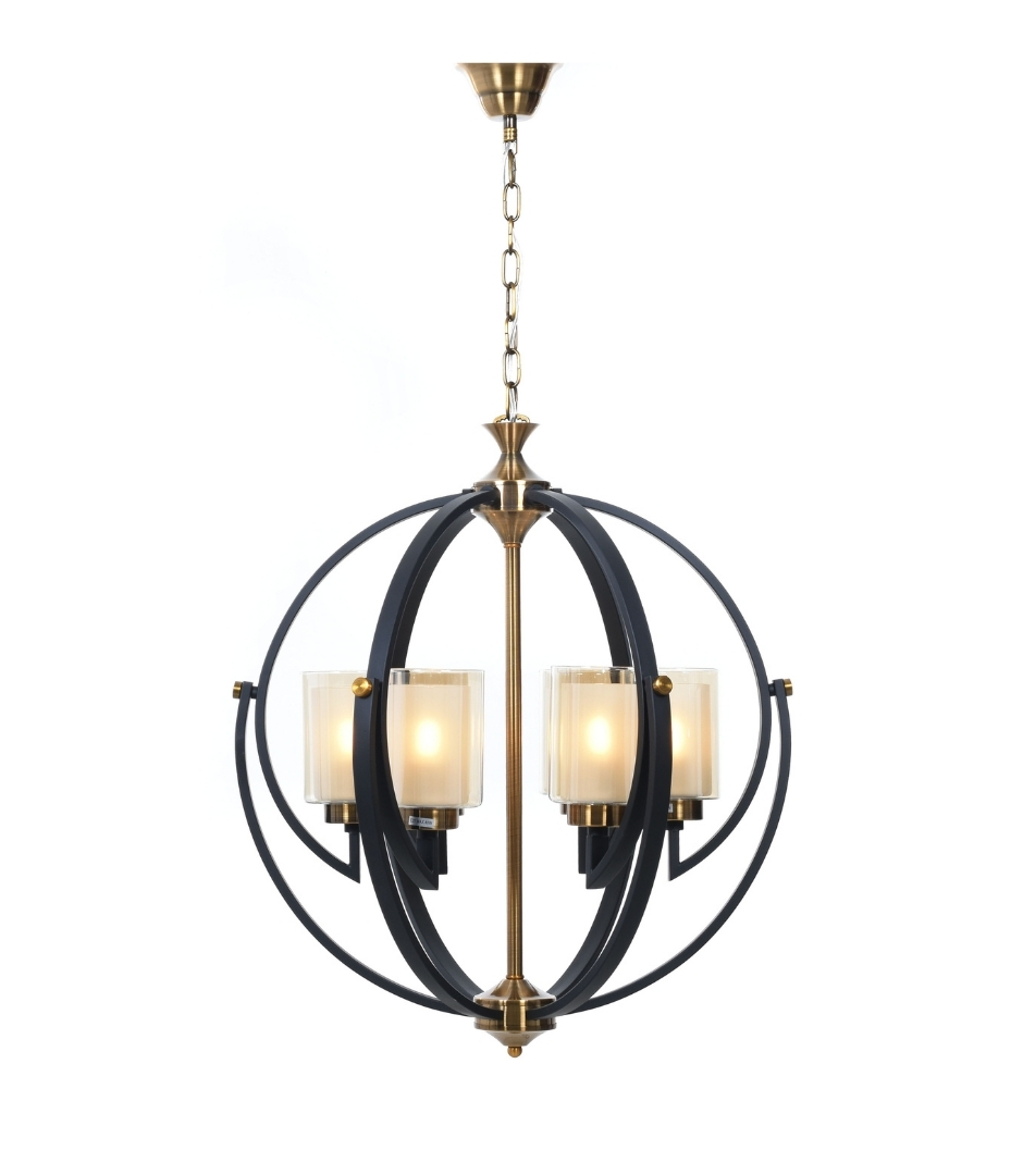 подвесная люстра lumina deco bergen ldp 1232-6 bk+md