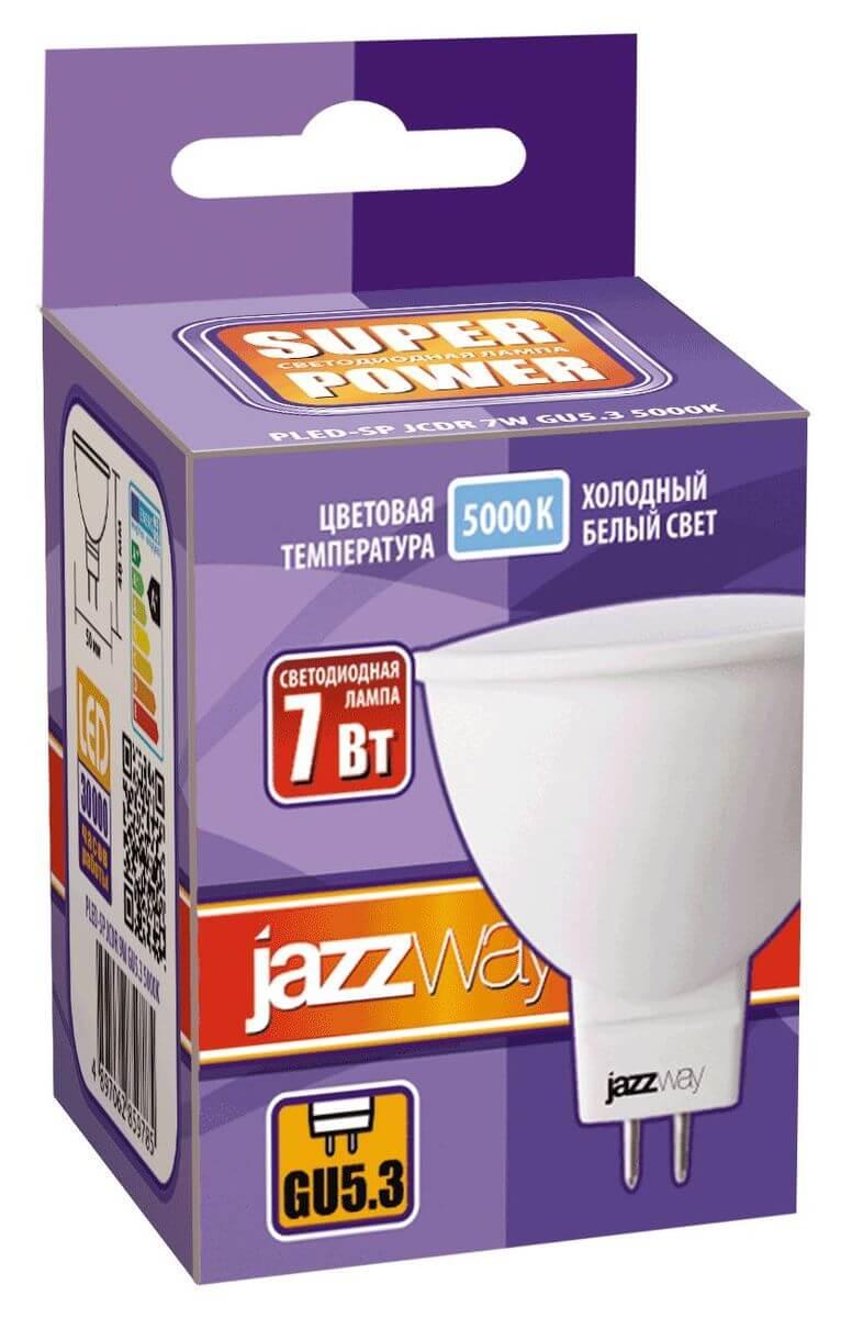 лампа светодиодная jazzway gu5.3 7w 5000k матовая 1033536