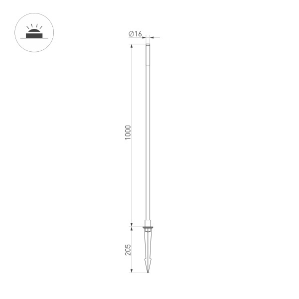 ландшафтный светильник arlight kt-canna-l1000-1w warm3000 034163
