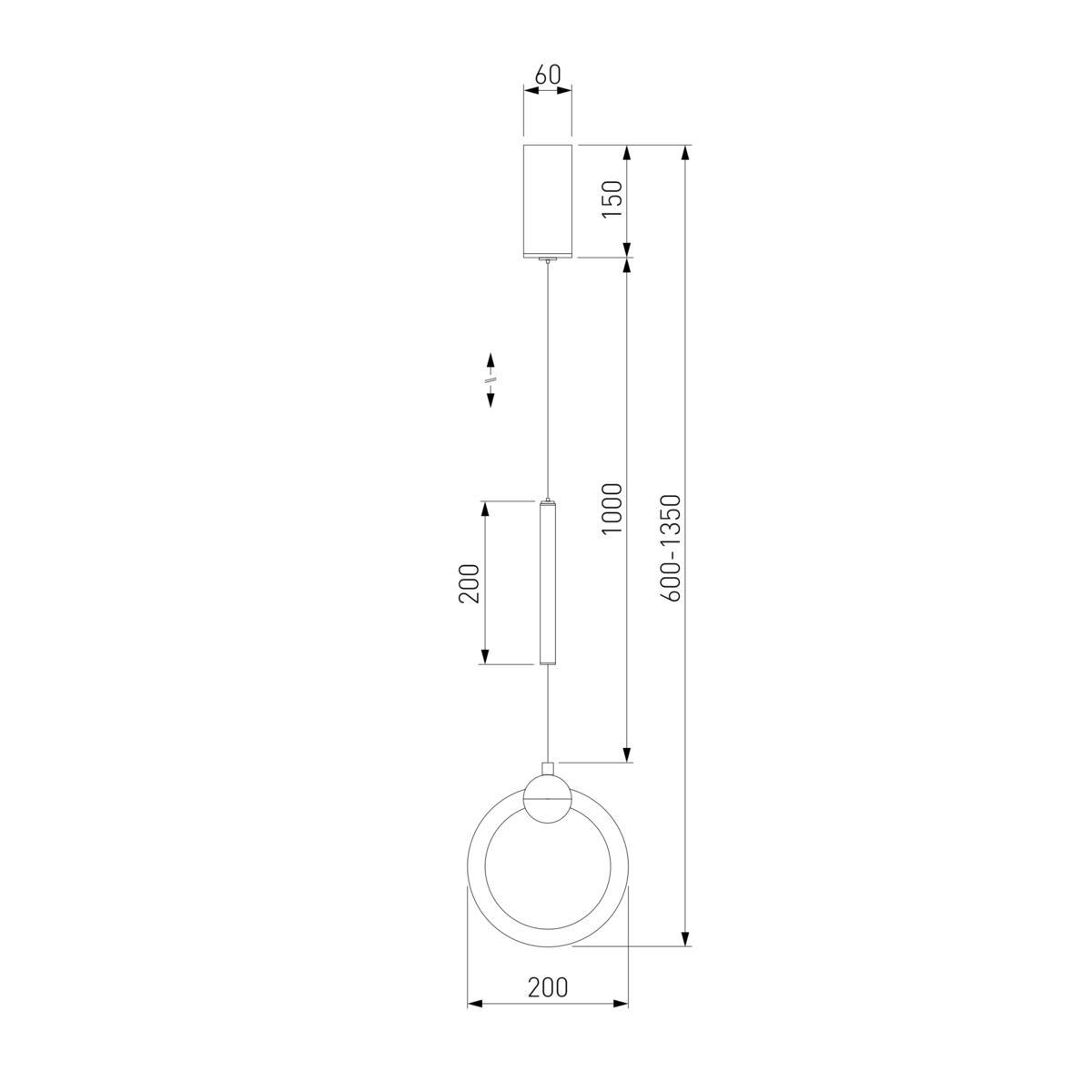 подвесной светодиодный светильник eurosvet rim 90165/1 черный жемчуг