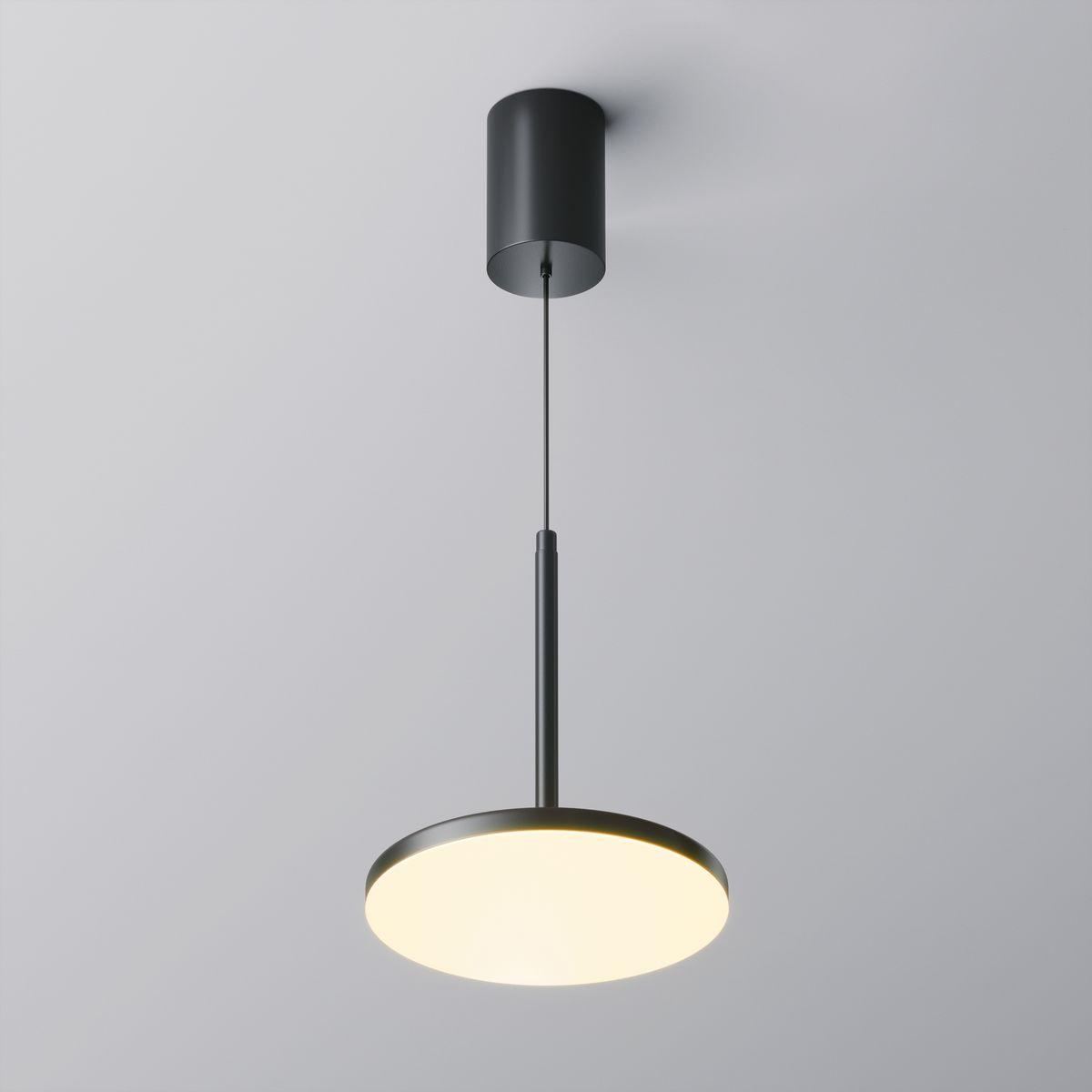 подвесной светодиодный светильник maytoni technical plato p076pl-l12w3k-b