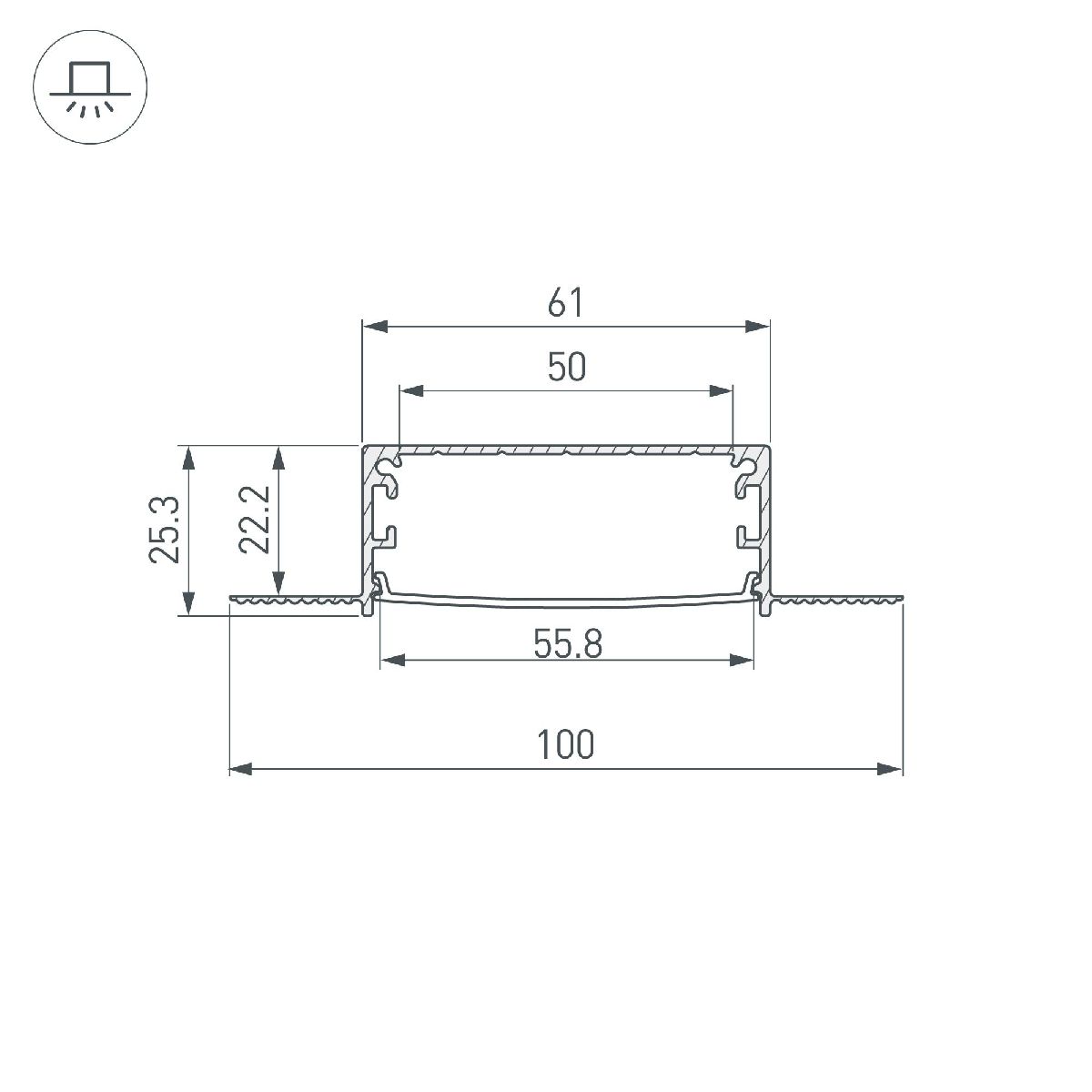профиль arlight linia60-fantom-3000 anod 046410