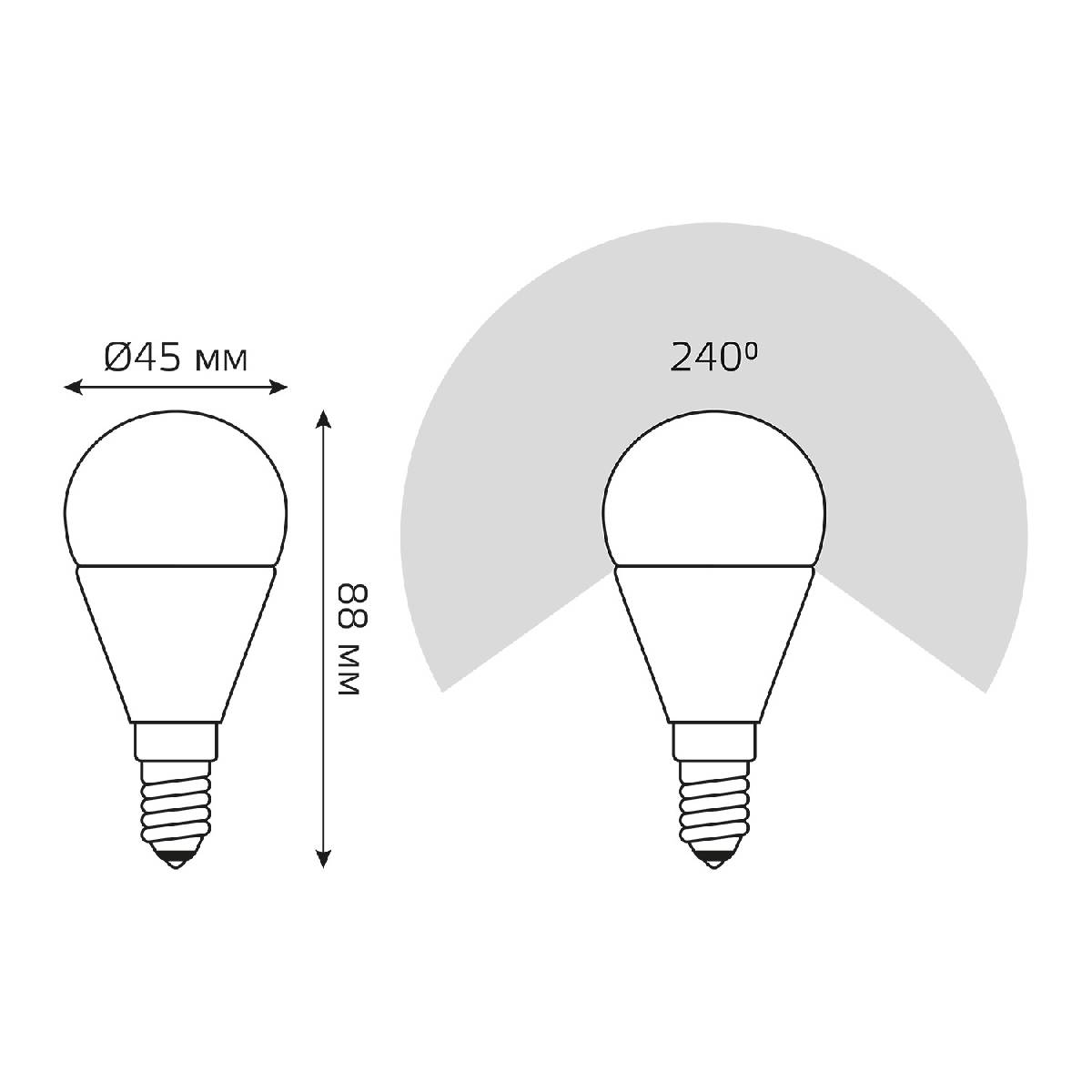 лампа светодиодная диммируемая gauss e14 7w 3000k матовая 105101107-d