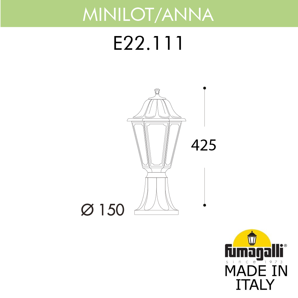 ландшафтный светильник fumagalli minilot/anna e22.111.000.wye27