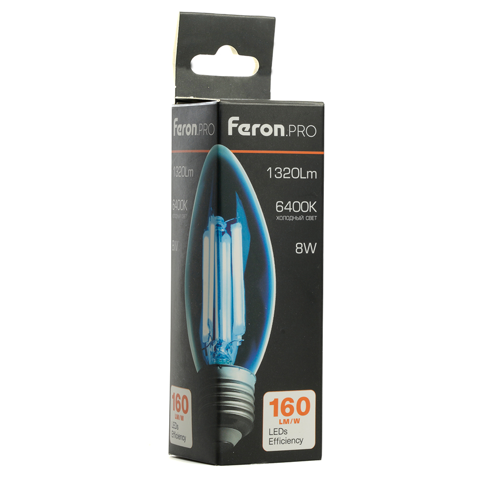 светодиодная лампа feron lb-1208 e27 8w 6400k 51243