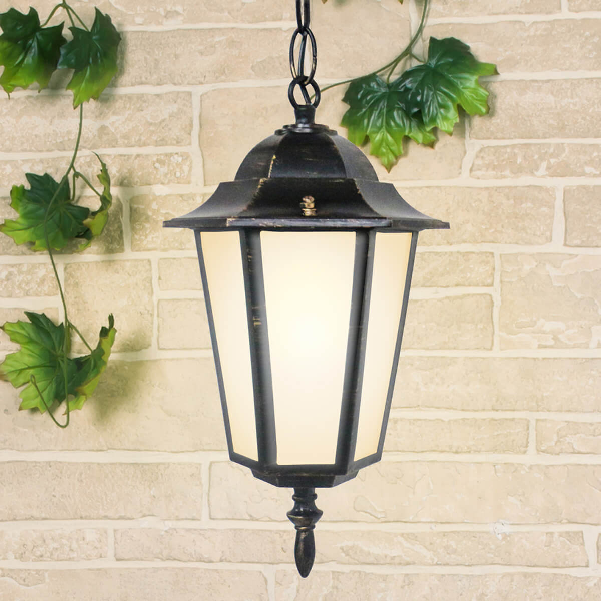 уличный подвесной светильник elektrostandard 1004h черное золото 4690389085703